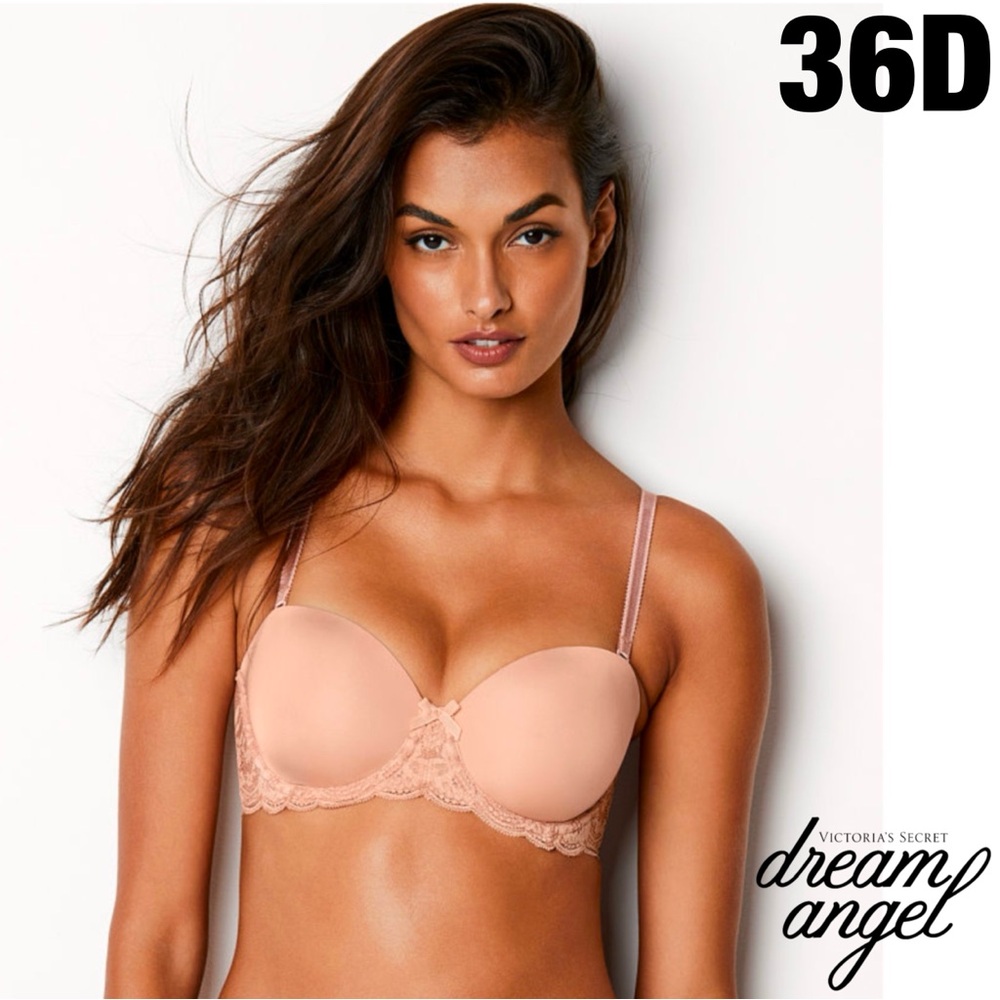 NWT Victoria’s Secret Dream Angels Nude Push Up Bra Lace Sides 36D
